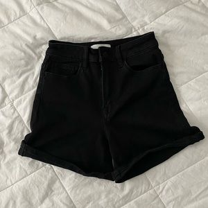 Black, High-Waisted Jean Shorts